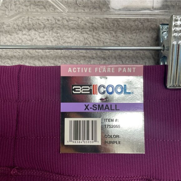 NEW 32 Degrees Cool Women's XS Active Flare Rib Pants Purple High Waist - Picture 6 of 11